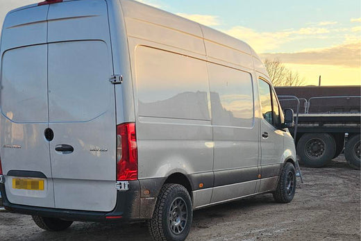 Mercedes Sprinter (2007+) fitted with 16" EVO Corse DakarZeros in Anthracite